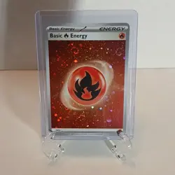 🌀🌀🌀🌀Pokemon 4 SWIRLS!!!! Basic Fire Energy 002 Sv: Energies Cosmos Holo - Image 1