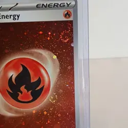 🌀🌀🌀🌀Pokemon 4 SWIRLS!!!! Basic Fire Energy 002 Sv: Energies Cosmos Holo - Image 2