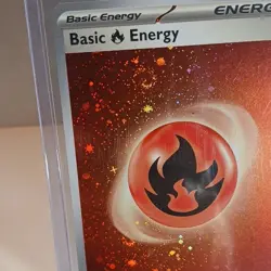 🌀🌀🌀🌀Pokemon 4 SWIRLS!!!! Basic Fire Energy 002 Sv: Energies Cosmos Holo - Image 5