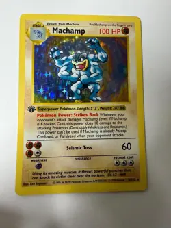 Machamp (Base Set Shadowless) 8/102 Holo Holo Rare Deck Exclusives Pokemon MP - Image 1