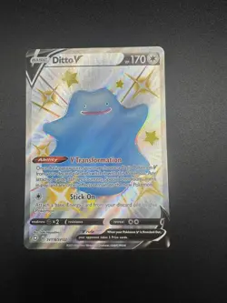 Pokemon Ditto V SV118/SV122 Holo V Rare Shining Fates Shiny Vault Pokemon NM - Image 1