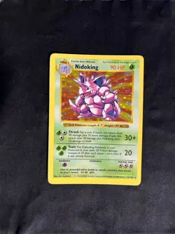 Pokemon TCG Nidoking Base Set Holo Shadowless Rare 11/102 MP - Image 1