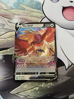Ho-Oh V 140/195 Holo V Rare Silver Tempest Pokemon Near Mint - Image 1