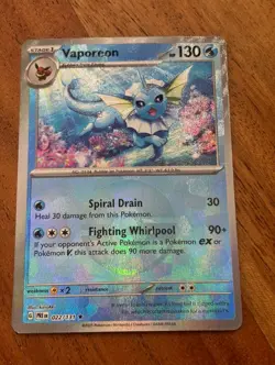 Pokemon TCG Vaporeon 022/131 Prismatic Evolutions (Poke Ball Pattern) - Image 1