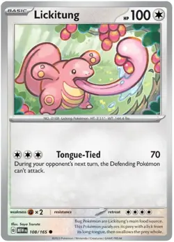 4 X LICKITUNG 108/165 Common Pokemon 151 English - Image 1