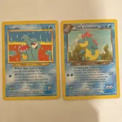 Pokemon TCG Totodile 85/105 & Dark Croconaw 32/105 Lot 2 Neo 2000 Eng - Image 1