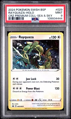 2024 POKEMON SWSH BLACK STAR PROMO #029 RAYQUAZA-HOLO PSA 9 #444 - Image 1