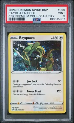 Pokemon Rayquaza SWSH029 Holo Promo Crown Zenith Sea Sky Promo PSA 9 MINT #987 - Image 1