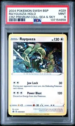 2024 POKEMON SWSH BLACK STAR PROMO #029 RAYQUAZA-HOLO PSA 9 (58) - Image 1