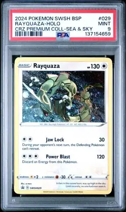 2024 POKEMON SWSH BLACK STAR PROMO #029 RAYQUAZA-HOLO PSA 9 (59) - Image 1
