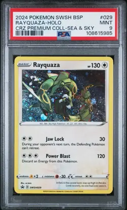 2024 POKEMON SWSH BLACK STAR PROMO #029 RAYQUAZA-HOLO PSA 9 #985 - Image 1