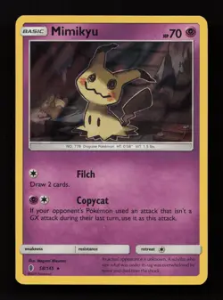 Mimikyu 58/145 Holo Rare Guardians Rising Pokemon Near Mint - Image 1