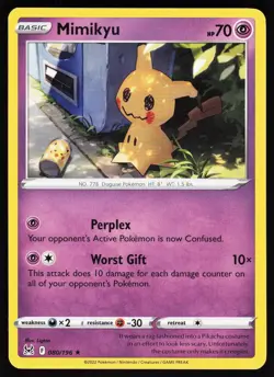 Mimikyu 080 196 R Lost Origin Pokemon Near Mint - Image 1