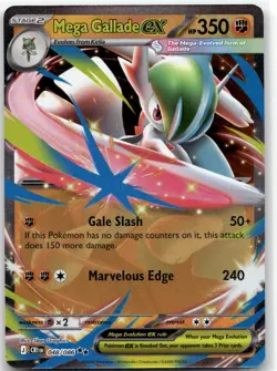 Mega Gallade ex 048/086 Double Rare ME04: Chaos Rising Pokemon NM/M - Image 1