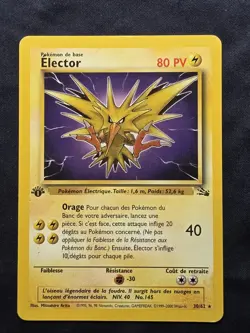 Zapdos (Elector) 30/62 1st Edition Non Holo Rare Fossil FRENCH WOTC Pokemon TCG - Image 1