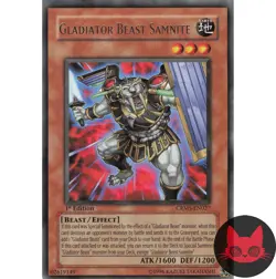 Yugioh Gladiator Beast Samnite CRMS-EN027 Rare 1st Edition NM - Image 1
