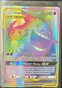 The Pokemon Company Gengar & Mimikyu GX 240HP Secret Rare Holo 186/181 EN - Image 1