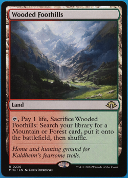 Wooded Foothills Modern Horizons 3 MINT Land Rare MTG CARD (ID# 503195) ABUGames - Image 1