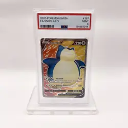 Pokemon TCG Snorlax V 197/202 PSA 9 Mint Full Art Sword Shield Base - Image 1