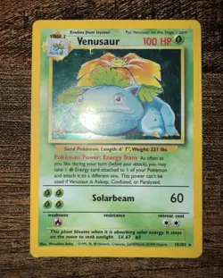 Wizards of the Coast Venusaur Base Set 15/102 Holo Rare 1999 100 HP Arita - Image 1