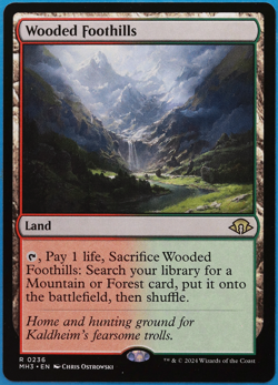 Wooded Foothills Modern Horizons 3 MINT Land Rare MTG CARD (ID# 503193) ABUGames - Image 1