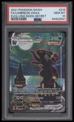 Umbreon Vmax #215 Evolving Skies 2021 Pokemon Sword & Shield - PSA 10 - Image 1