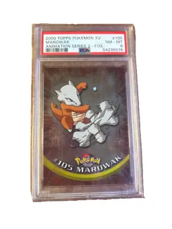 2000 Pokemon Topps TV Marowak Foil #105 PSA 8 Animation Series 2 - Image 1