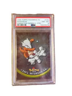 2000 Pokemon Topps TV Marowak Foil #105 PSA 8 Animation Series 2 - Image 2