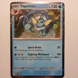 🌀🌀Double Swirl Pokemon TCG Prismatic Vaporeon 168 Black Star Promo Cosmos - Image 1