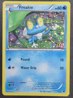 MP Froakie 4/12 Cracked Ice Holo 2014 McDonald's XY Promo Pokemon TCG - Image 1