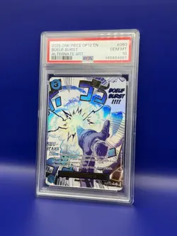 2025 One Piece OP12 EN Legacy of the Master Boeuf Burst #060 Alt Art PSA 10 - Image 1