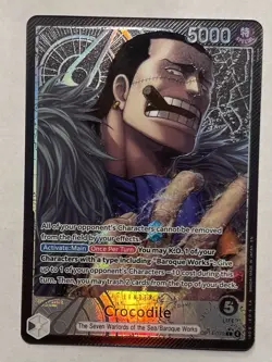 One Piece Crocodile Alt Art Leader OP14-079 The Azure Sea's Seven + One Touch NM - Image 1