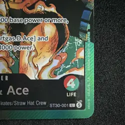 Bandai One Piece Card Game Luffy & Ace Leader ST30-001 Foil - Image 2