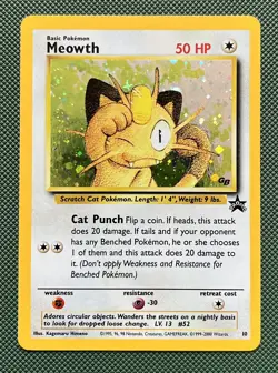 Meowth Black Star Promo GB Pokemon Card WOTC NM - Image 1