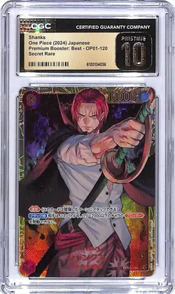One Piece Japanese Premium Booster Best OP01 Shanks 120 CGC 10 Pristine - Image 1