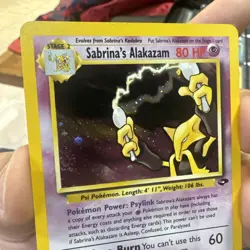 Sabrina's Alakazam 16/132 Gym Challenge Holo Pokemon TCG Card MP SWIRL - Image 2