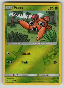Paras 4/68 Hidden Fates Pokemon Reverse Holo vLP - Image 1