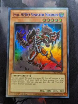Yugioh Evil HERO Sinister Necrom LDS3-EN026 1st Edition Ultra Rare Blue - NM - Image 1
