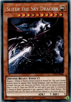 Yugioh Slifer the Sky Dragon TN19-EN008 Limited Edition Prismatic Secret Rare NM - Image 1