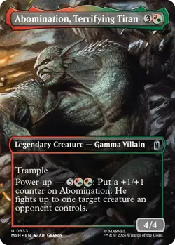1x (333) Abomination, Terrifying Titan - FOIL - BORDERLESS SCENE MTG Marvel Supe - Image 1