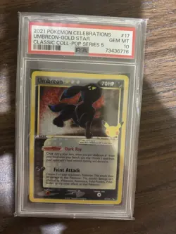 2021 Pokemon Celebrations Classic Coll POP Series 5 #17 Umbreon Gold Star PSA 10 - Image 1