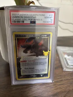 2021 Pokemon Celebrations Classic Coll POP Series 5 #17 Umbreon Gold Star PSA 10 - Image 2