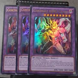 yugioh 3x Contrast HERO Chaos SDHS-EN041 ULTRA RARE - Image 1