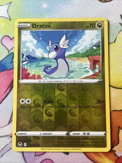 POKEMON Card - Dratini 129/195 - Reverse Holo - Silver Tempest - NM - Image 1