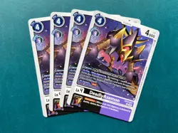 DeadlyAxemon EX10-027 Playset Sinister Order Digimon Card Game x4 - Image 1
