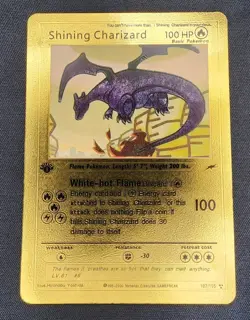 Ultra Rare Shining Charizard 1st Edition 107/105 Gold Foil Pokemon Card - Image 1