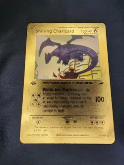 Ultra Rare Shining Charizard 1st Edition 107/105 Gold Foil Pokemon Card - Image 2