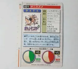1996 Pokemon Carddass Card Bandai Pocket Monsters Red Spearow 021 21 LP b - Image 2