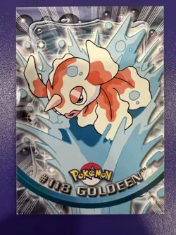 2000 Topps Pokemon TV Animation Edition Series 3 Non Holo 118 Goldeen Blue Label - Image 1