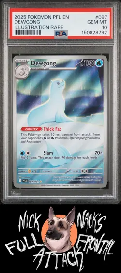 2025 Pokemon Pfl En-Phantasmal Flames #097 Dewgong Illustration Rare PSA 10 - Image 1